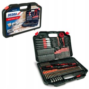 Zestaw wierteł, końcówek wkrętakowych DEDRA 246szt