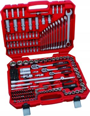 Duży zestaw kluczy nasadowych CrV 216 szt